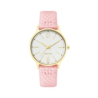 Gold Fashion Analog Quartz Womens Watch with Leatherette Strap One Size Women