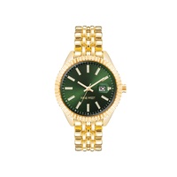 Gold Fashion Analog Womens Watch with Day and Date Functions One Size Women