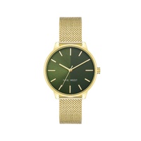 Gold Bangle Quartz Watch with Stainless Steel Mesh Wristband One Size Women