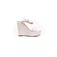 Transparent Band Wedge Sandal with Ankle Strap and Platform 36 EU Women