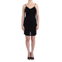 John Galliano Black Jersey Dress with Spaghetti Straps 40 IT Women