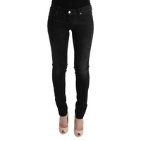 Authentic ACHT Slim Fit Black Jeans with Logo Details W26 US Women