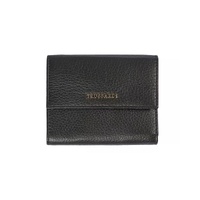 Embossed Leather Womens Wallet with Press Button Closure One Size Women