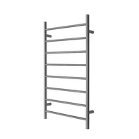 Premium Brushed Nickel Heated Towel Rack - 8 Bars, Round Design, AU Standard, 1000x620mm Wide