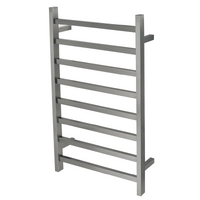 Premium Gunmetal Heated Towel Rack - 8 Bars, Square Design, AU Standard, 1000x620mm Wide