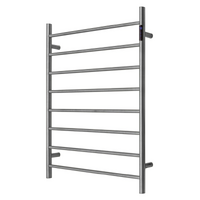 Premium Gunmetal Heated Towel Rack with LED control - 8 Bars, Round Design, AU Standard, 1000x850mm Wide