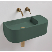 New Concrete Cement Wash Basin Counter Top Matte Lake Green Wall Hung Basin