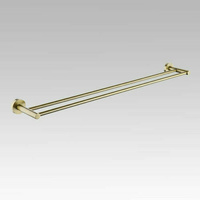 Luxurious Brushed Gold Stainless Steel 304 Towel Rack Rail - Double Bar 800mm