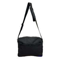 Byron Canvas Laptop Messenger Bag Travel - Black