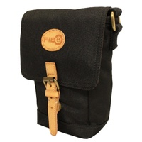 FIB Water Resistant Small Shoulder Canvas Bag w Adjustable Shoulder Strap - Black