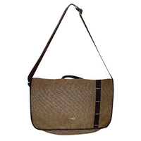 FIB Canvas Messenger Bag Laptop Tablet Uni Shoulder Travel - Khaki