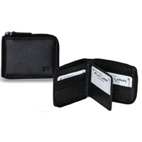 Futura Mens Zip Around Leather Wallet RFID Gift - Black