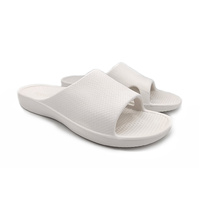 Archline Rebound Orthotic Slides Flip Flop Thongs Slip On Arch Support - White - Euro 36