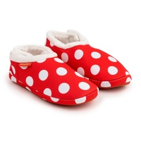 ARCHLINE Orthotic Slippers CLOSED Back Scuffs Moccasins Pain Relief - Red Polka Dots - EUR 36 (Womens 5 US)