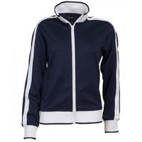 Identitee Ladies Track Top Jacket Tracksuit Warm Winter Full Zip Varsity Jumper - Navy/White - M (10-12)