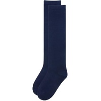 1x Pair School Uniform Knee High Socks Cotton Rich Girls Boys Kids - Navy - 13-3 (8-10 Years Old)