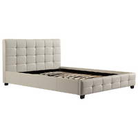 Arrow Double PU Leather Deluxe Bed Frame White