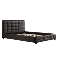 Arrow Double PU Leather Deluxe Bed Frame Black