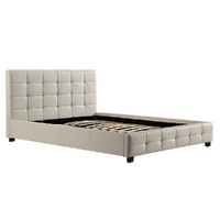 Arrow Queen PU Leather Deluxe Bed Frame White