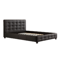 Arrow Queen PU Leather Deluxe Bed Frame Black