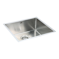 490x440mm Handmade Stainless Steel Undermount / Topmount Kitchen Laundry Sink with Waste