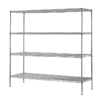 Modular Chrome Wire Storage Shelf 1500 x 600 x 1800 Steel Shelving