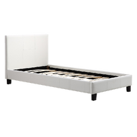 Antrim Single PU Leather Bed Frame White