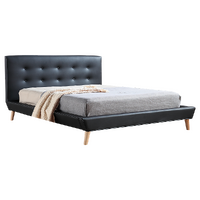 Arden Double PU Leather Deluxe Bed Frame Black