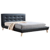 Arden Queen PU Leather Deluxe Bed Frame Black