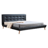 Arden King PU Leather Deluxe Bed Frame Black