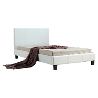 Antrim King Single PU Leather Bed Frame White