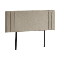 Linen Fabric King Bed Deluxe Headboard Bedhead - Beige