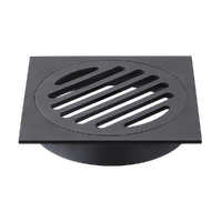 Square Black Floor Grate Drain 110 mm Full Brass Construction