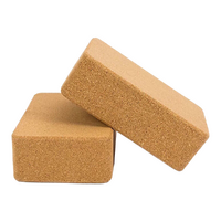 2 x Cork Yoga Block Organic Yoga Prop Accessory Exercise Brick