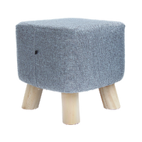 Fabric Ottoman Foot Stool Rest Pouffe Footstool Wood Storage Padded Seat