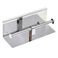 Stainless Steel Double Toilet Paper Holder Towel Roll Tissue Rack Storage Shelf