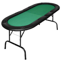 185cm 8 Player Folding Poker Blackjack Table with Cup Holder