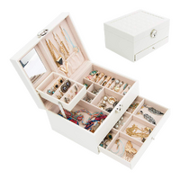 Jewellery Storage Box Girls Rings Necklaces Display Organiser Storage Case