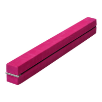 2.2m Gymnastics Folding Balance Beam Pink Synthetic Suede