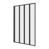 4 Fold Black Folding Bath Shower Screen Door Panel 1000 x 1400mm