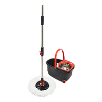 Spin Rotating Mop and Bucket Set with Wheels and 4 Microfibre Mop Heads