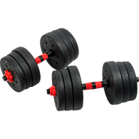 20kg Adjustable Rubber Dumbbell Set Barbell Home GYM Exercise Weights