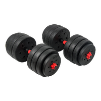 40kg Adjustable Rubber Dumbbell Set Barbell Home GYM Exercise Weights