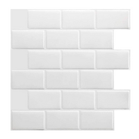 Tiles 3D Peel and Stick Wall Tile Subway White (30 x 30cm x 10 sheets)