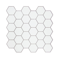 Tiles 3D Peel and Stick Wall Tile Hexagon White (30cm x 30cm x 10 sheets)