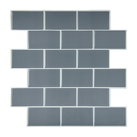 Tiles 3D Peel and Stick Wall Tile Dark Grey 10 Sheets