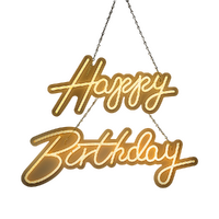 Happy Birthday Neon Sign Hanging Glowing Party Decoration