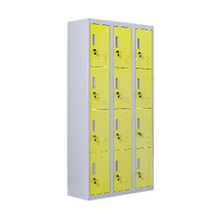 12-Door Locker for Office Gym Shed School Home Storage - Standard Lock with 2 Keys