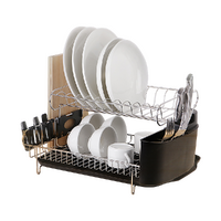 Dish Drying Rack Drainer Cup Plate Holder Cutlery Tray Kitchen Organiser