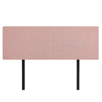 Linen Fabric King Bed Deluxe Headboard Bedhead - Pale Pink